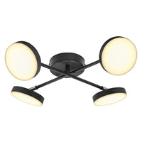 OSRAM DECOR Spot Moon Deckenleuchte schwarz, 4 Spots Cross, 21W