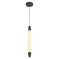 LECVANCE Decor Swirl Pendelleuchte Vert aus geschwungenem Polycarbonat mit LED und Filament-Design, 18 W, 1800 lm, 3000 K, 830 warmweiß, Click dimmbar, dunkelgrau, Kunststoff (PC), 15 mm, IP20