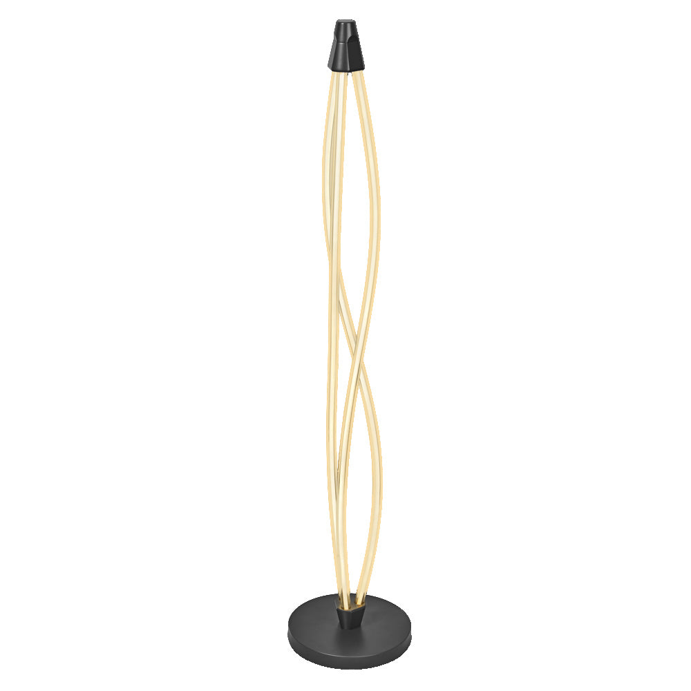 LEDVANCE Swirl Floor Stehleuchte aus geschwungenem Polycarbonat mit LED und Filament-Design, 22 W, 2400 lm, 3000 K, 830 warmweiß, dimmbar, dunkelgrau, 260 mm, IP20