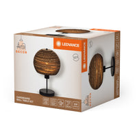 LEDVANCE Tischleuchte Decor Cardboard Ball – Braun Aus Wellpappe, E27, 260 Mm, Nachhaltig & Einfach Montierbar