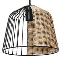 LEDVANCE DECOR Cage Bell Pendant Hängeleuchte, E27, nicht dimmbar, IP20, Rattan/Metall, 260mm, schwarz/braun