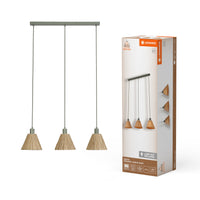 LEDVANCE DECOR Pendelleuchte Decor Raffia Linear grün, 3xE27