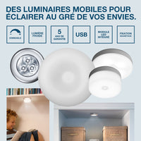 OSRAM Batteriebetriebene Leuchte LED für Wand/Schrankunterseiten, DOT-it Touch 0,45 W, 5V Kaltweiß 4000K