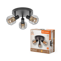 LEDVANCE Decor Spot Firefly Deckenleuchte schwarz, OSRAM Lampe inklusive, 3 x 2.8W, E14