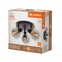 LEDVANCE Decor Spot Firefly Deckenleuchte schwarz, OSRAM Lampe inklusive, 3 x 2.8W, E14