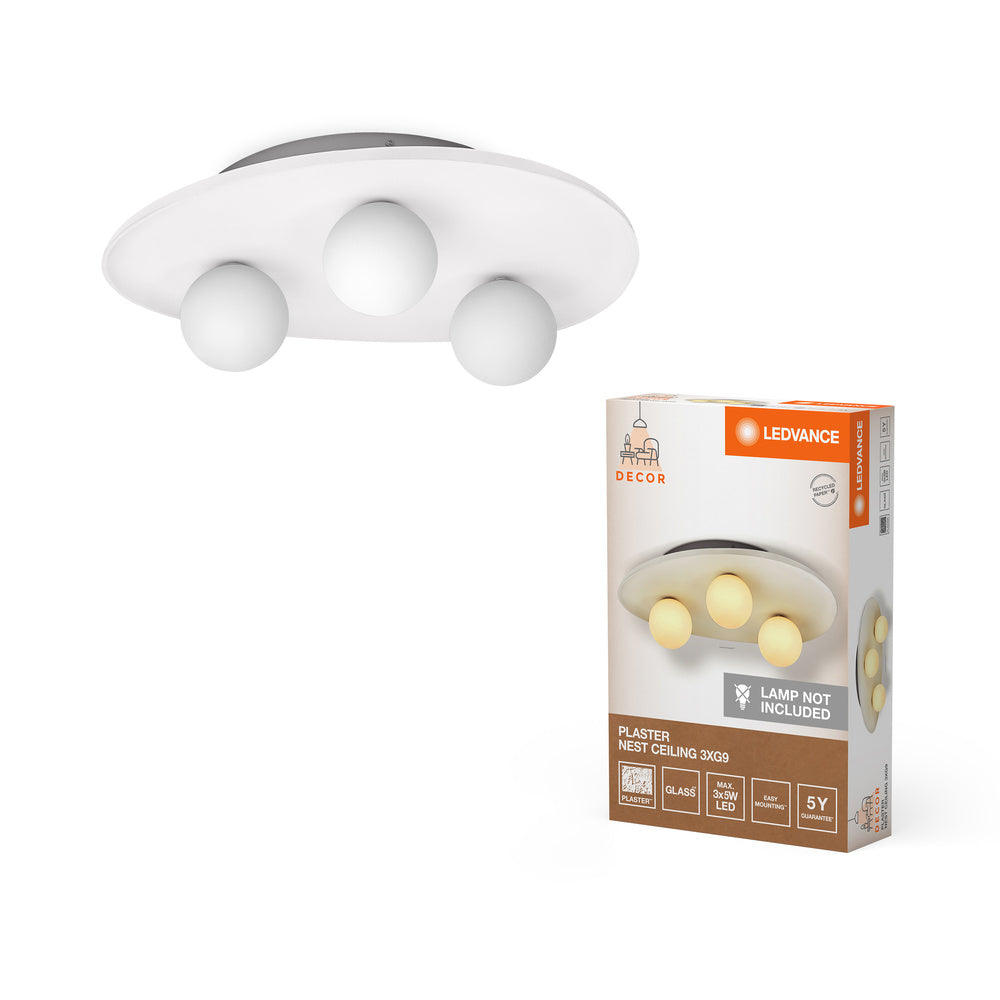 Decor Plaster Nest Ceiling Deckenleuchte 3XG9 White