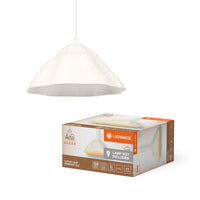 LEDVANCE Pendelleuchte Decor Lotus Leaf weiß aus Metall und Pappmaschee, E27, 396 mm Durchmesser, Leuchtenschirm aus recyceltem Material, langlebig durch austauschbare Lichtquelle, einfache Montage