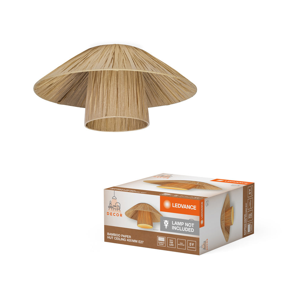 Decor Bamboo Paper Hut Ceiling Deckenleuchte 400 E27 Brown