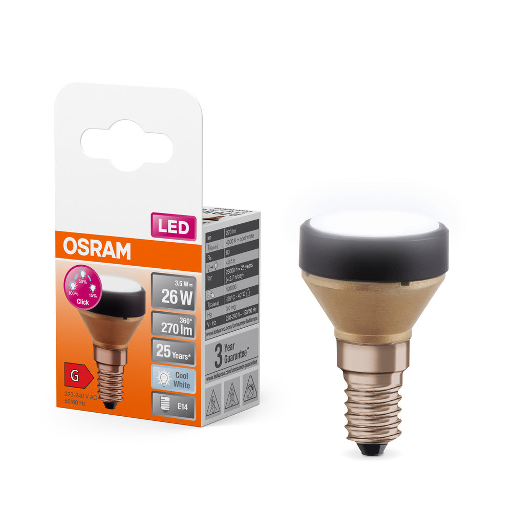 OSRAM LED FLAT LAMP Ultrakompakte Designlampe, 3-Stufen Dimmung, 4000K, 3.5W, Matt, E14 , Kaltweiß-LEDVANCE Shop