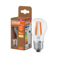 OSRAM LED CLASSIC P ENERGY EFFICIENCY A in P-Form, LED-Lampe, Bleifreies Glas, Klar, 3,8 W, (ex 60 W), 806 lm, Warmweiß, 2700 K, Energieeffizienzklasse: A, CRI 80