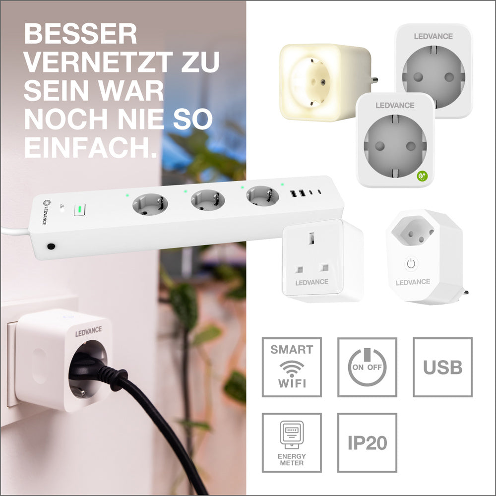 LEDVANCE SMART+ WIFI SOLAR PLUG EU Steckdose, weiß, 230V