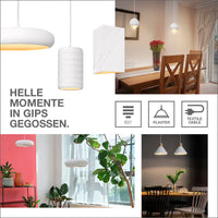 OSRAM DECOR Plaster Gips-Leuchte, Pendelleuchte E27, 160 mm