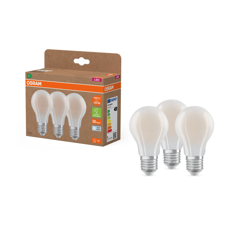 OSRAM LED Lampe Energieeffizienzklasse A Filament Classic A 7.2W 840 matt E27