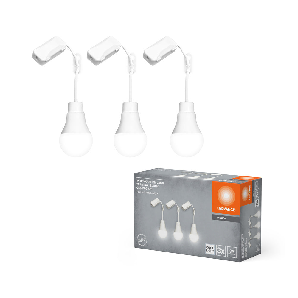 LEDVANCE RENOVATION LAMPS mit Anschlussklemme, 10W, 4000K, 1055lm, 3er Pack-LEDVANCE Shop
