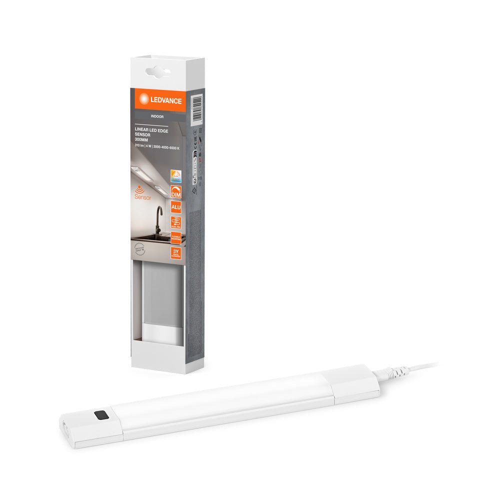 LEDVANCE LINEAR EDGE SENSOR Unterbauleuchte 30cm CCT DIM White, 290 lm, 3000…4000…6500 K, Warmweiß|Kaltweiß|Tageslicht-LEDVANCE Shop