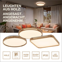 OSRAM ORBIS Woodburry Deckenleuchte dimmbar Click-DIM 24W 390mm Holz