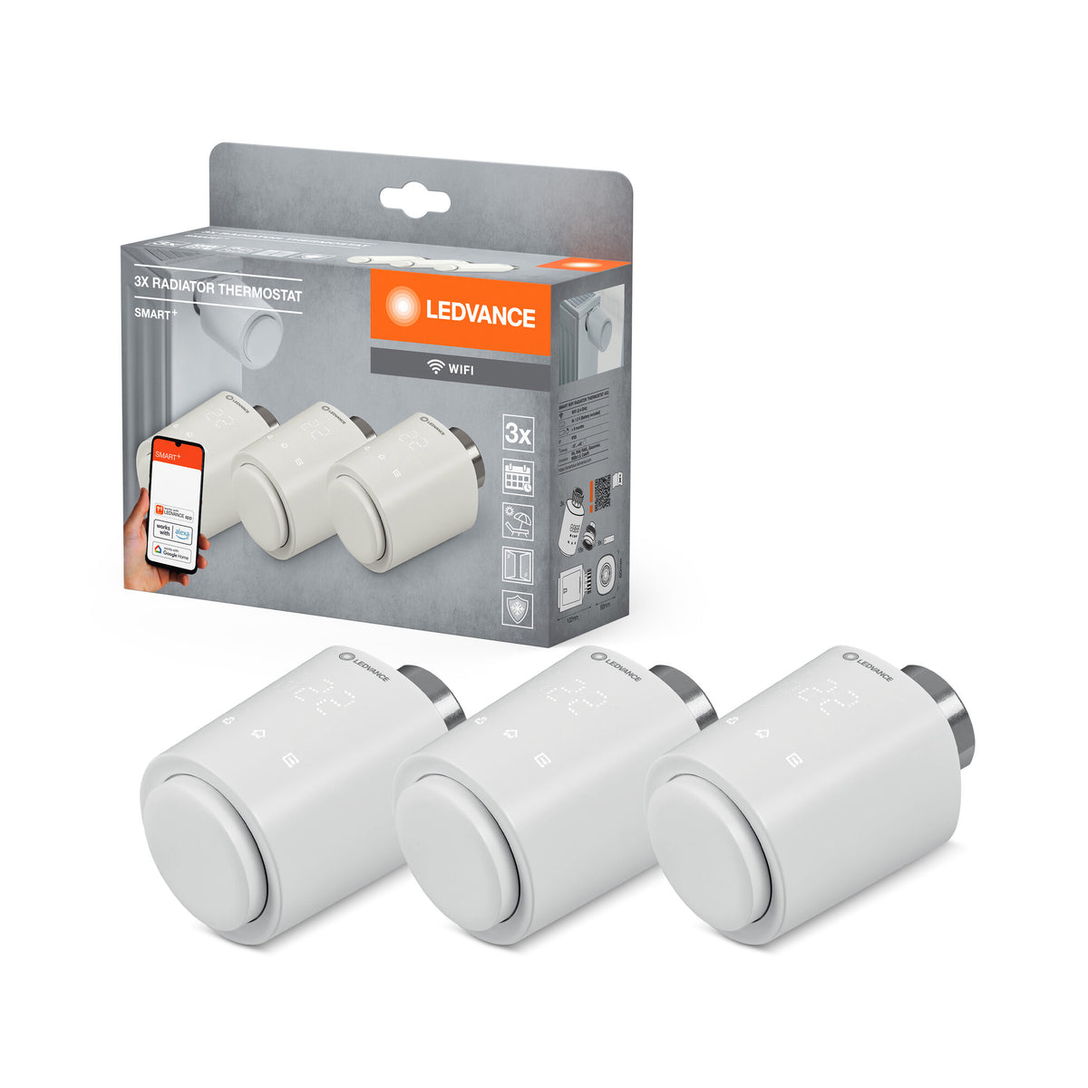 LEDVANCE Wifi SMART+ Thermostat für Heizungen, Weiß, 3er Pack-LEDVANCE Shop