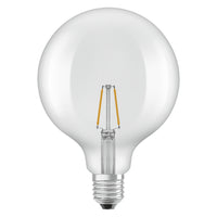 OSRAM LED-Lampen, klassische Ballform, 25 Watts Ersatz, E27, G125, 2700 Kelvin, Warm weiß, Klares Glas, single Pack