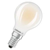 OSRAM LED CLASSIC P ENERGY EFFICIENCY A , LED-Lampe, Bleifreies Glas, Matt, 1,2 W, (ex 25 W), 255 lm, Kaltweiß, 4000 K, Energieeffizienzklasse: A, CRI 80