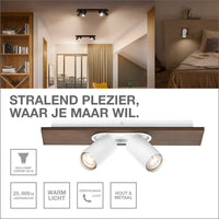 OSRAM DECOR SPOT MERCURY Deckenleuchte, 2 x 3,4W, Holzoptik, weiß