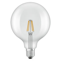 OSRAM LED-Lampen, klassische Ballform, 40 Watts Ersatz, E27, G125, 2700 Kelvin, Warm weiß, Klares Glas, single Pack