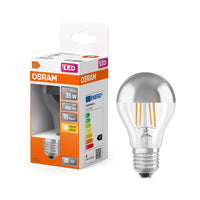 OSRAM LED Lampe LED Retrofit CLASSIC A Mirror 4W 827 Clear E27 Silver, 400 lm, 2700 K, Warmweiß-LEDVANCE Shop