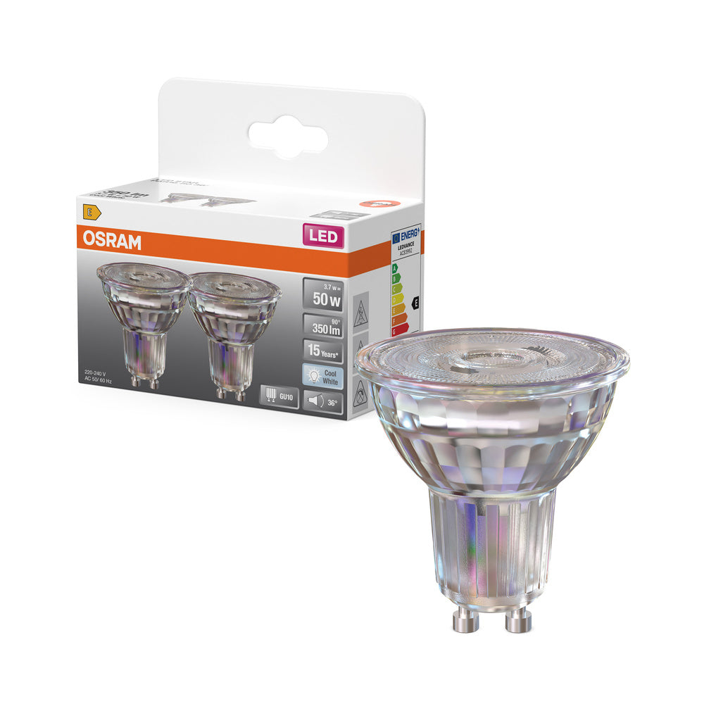 OSRAM LED Reflektor Lampe LED STAR PAR16 4.3W 840 GU10 350 lm, 4000 K, Kaltweiß, 2er Pack