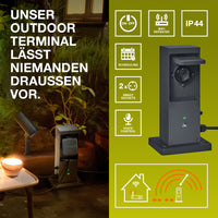 LEDVANCE SMART+ Wifi Outdoor Terminal inkl. WLAN-Repeater und smarte Steckdosen, Anthrazit, 230V