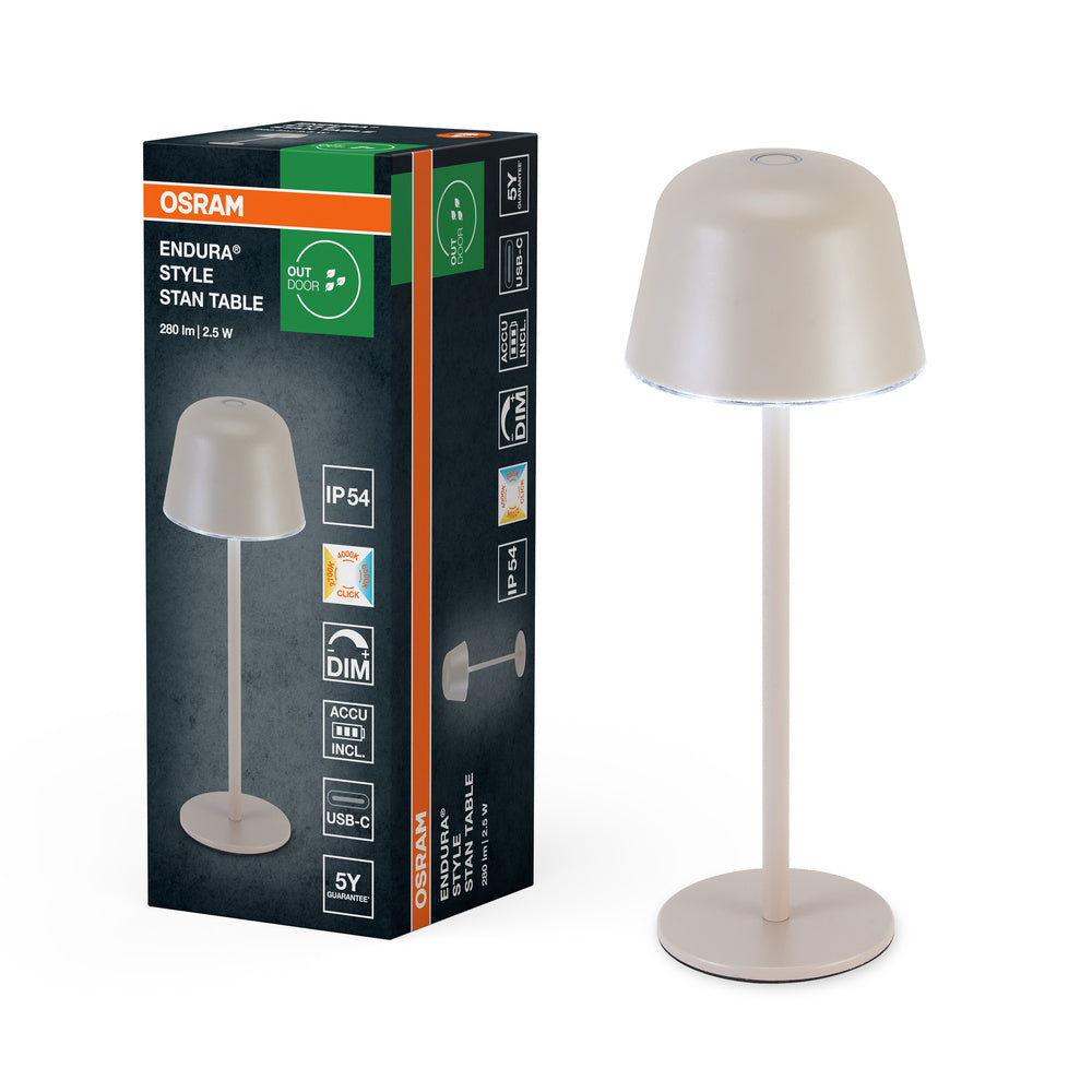 OSRAM ENDURA STYLE TABLE  Akku Tischlampe, 2,5W, 200lm, beige