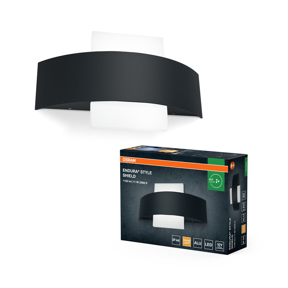 OSRAM LED Wand- und Deckenleuchte, Leuchte für Außenanwendungen, Warmweiß, 60,0 mm x 240,0 mm x 142,0 mm, ENDURA STYLE SHIELD