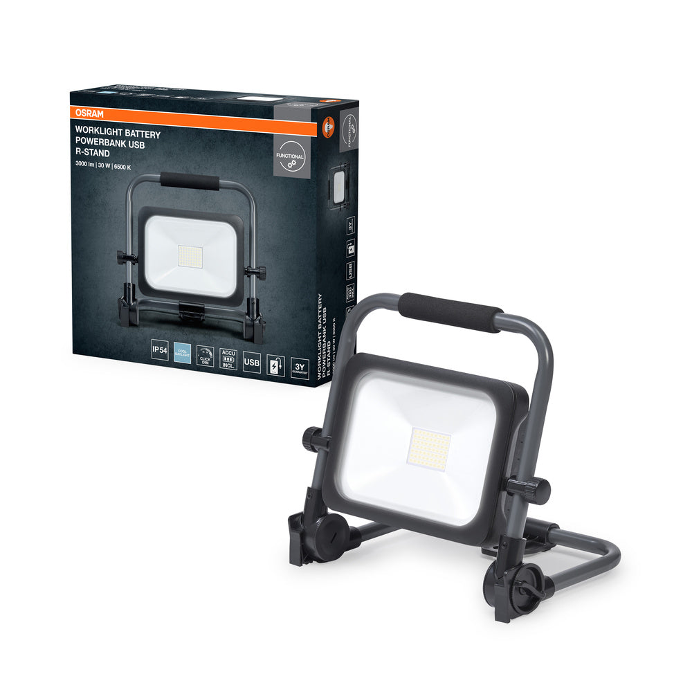OSRAM WORKLIGHTS VALUE BATTERY, USB, Baustrahler 30W 865, 3000 lm, 6500 K