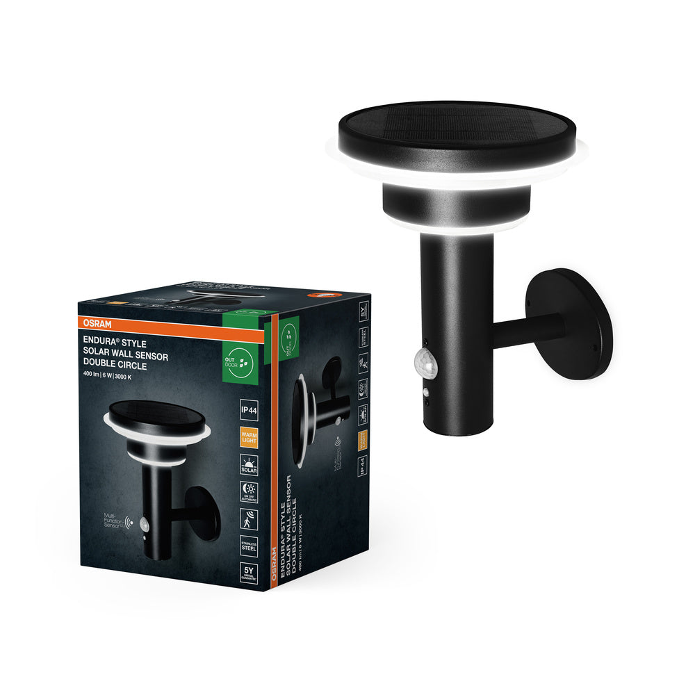 OSRAM ENDURA® STYLE SOLAR DOUBLE CIRCLE Wall Double Circle 6W BK