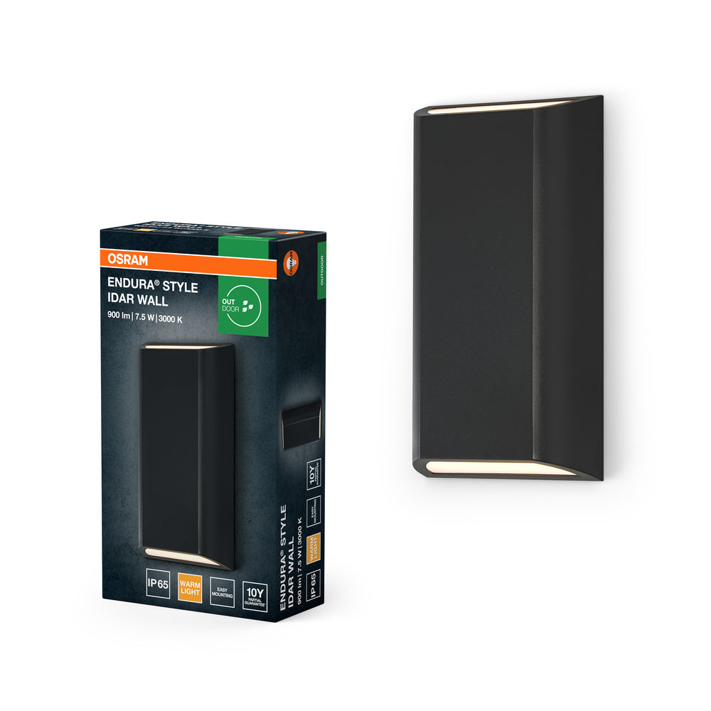 OSRAM ENDURA® Style IP65 Wall Idar Dark Gray, Wandleuchte, 340 lm, 3000 K, Warmweiß