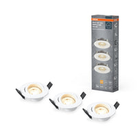 OSRAM LED Einbaustrahler 3er Set, 3x 5W, Ø 90mm, Warmweiß, Stufenlos Dimmbar per Wandschalter, weiß