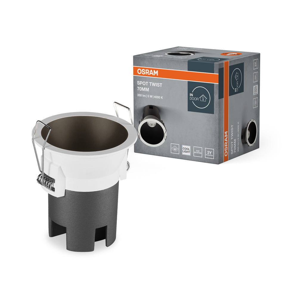 OSRAM SPOT TWIST Ø 70mm Downlight, schwarz, 5W, 400lm, 840 WT