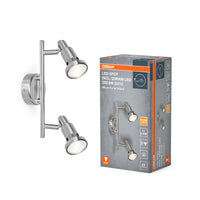 OSRAM LED SPOT BRUSHED SILVER GU10 2 x 2.6W , 460 lm, 2700 K, Warmweiß