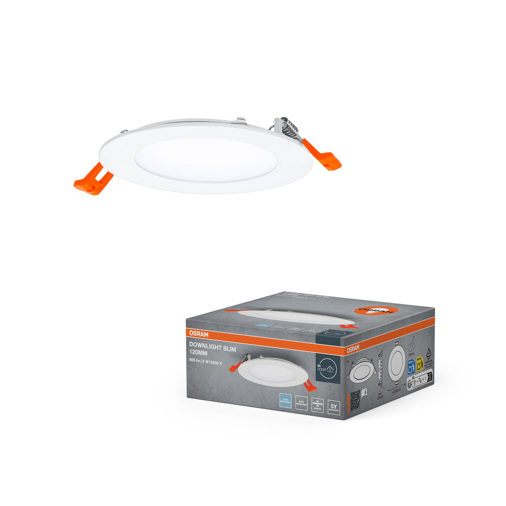 OSRAM RECESS SLIM DOWNLIGHT LED Deckenleuchte, Ø 120mm, 220…240V 8W / 6500K Kaltweiß