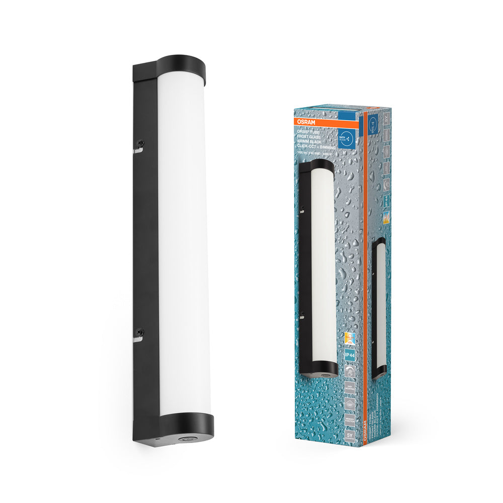 OSRAM ORBIS Tube Badezimmer Spiegel-/Wandleuchte Frost-Glas 9W 40cm schwarz
