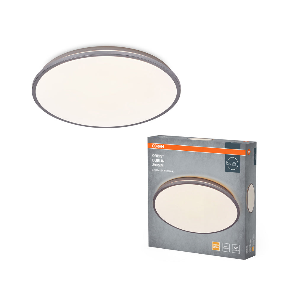 OSRAM ORBIS DUBLIN Deckenleuchte, silber, 24W, 2700lm