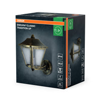 OSRAM ENDURA Wandleuchte Alu Schwarz-Gold für Außen, IP44