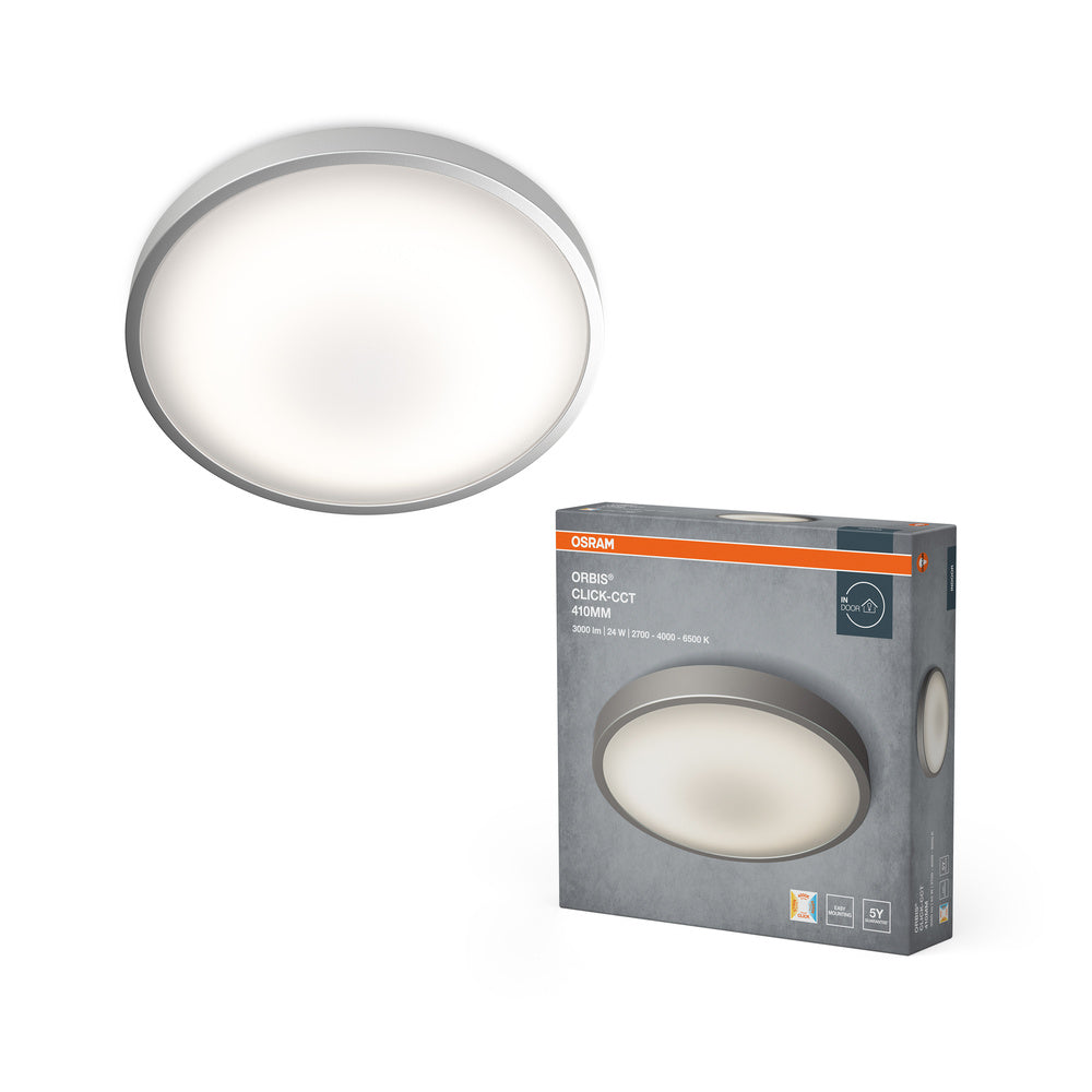 OSRAM ORBIS® Deckenleuchte CCT / DIM Click-CCT 410mm 24W, 1800 lm, 2700 K / 4000 K / 6500 K, Warmweiß|Kaltweiß|Kaltes Tageslicht
