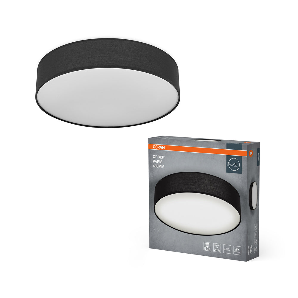 OSRAM ORBIS PARIS Deckenleuchte 480mm, schwarz, 3xE27