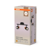 OSRAM DECOR SPOT CORK Deckenleuchte, 2 x 3,4W, 460lm, schwarz