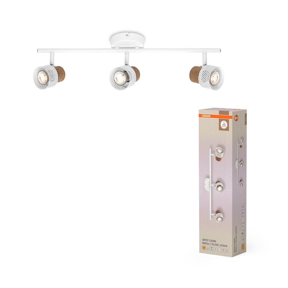 OSRAM DECOR SPOT CORK Deckenleuchte, 3 x 3,4W, 690lm, weiß