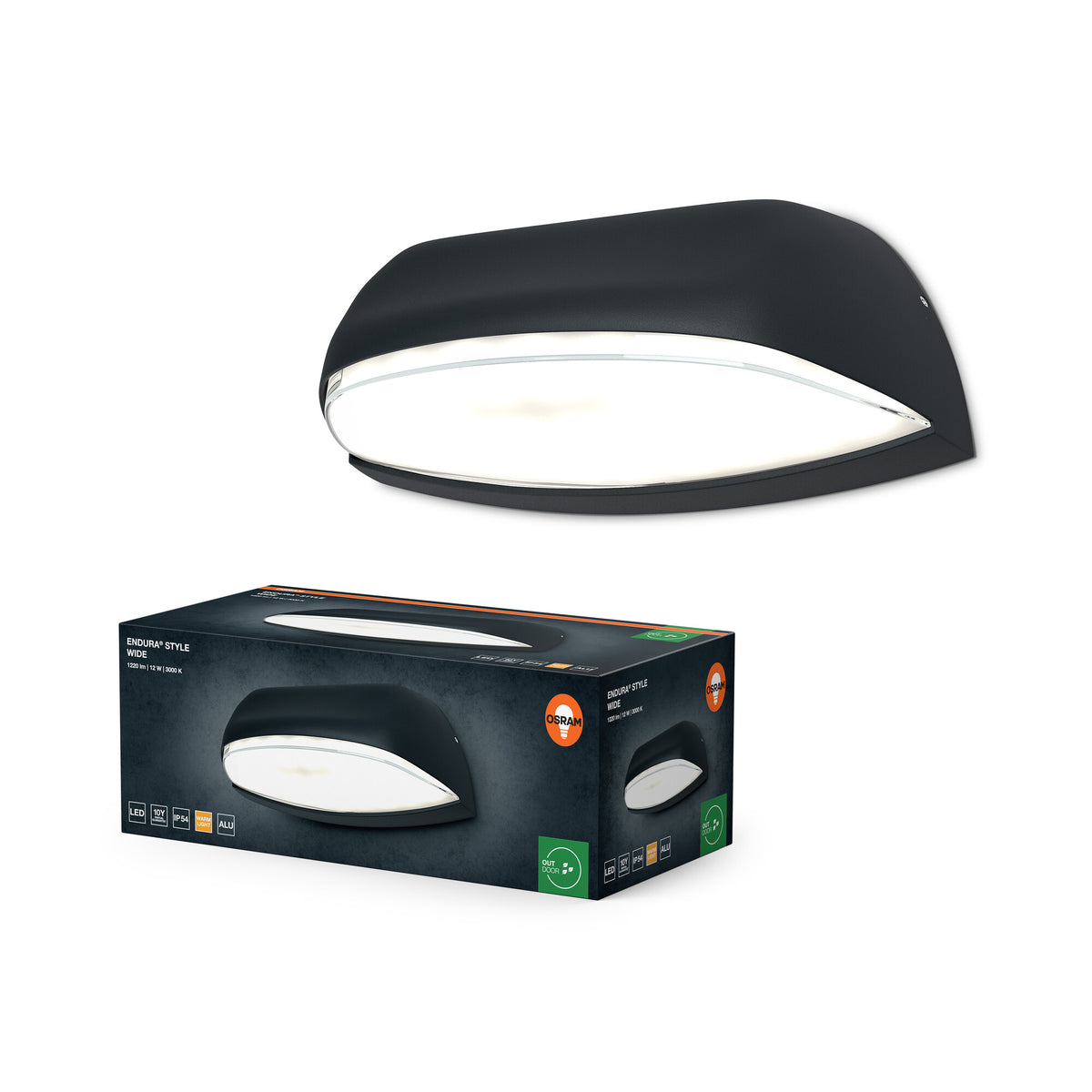 OSRAM ENDURA Style Wide LED-Außenleuchte Dunkelgrau