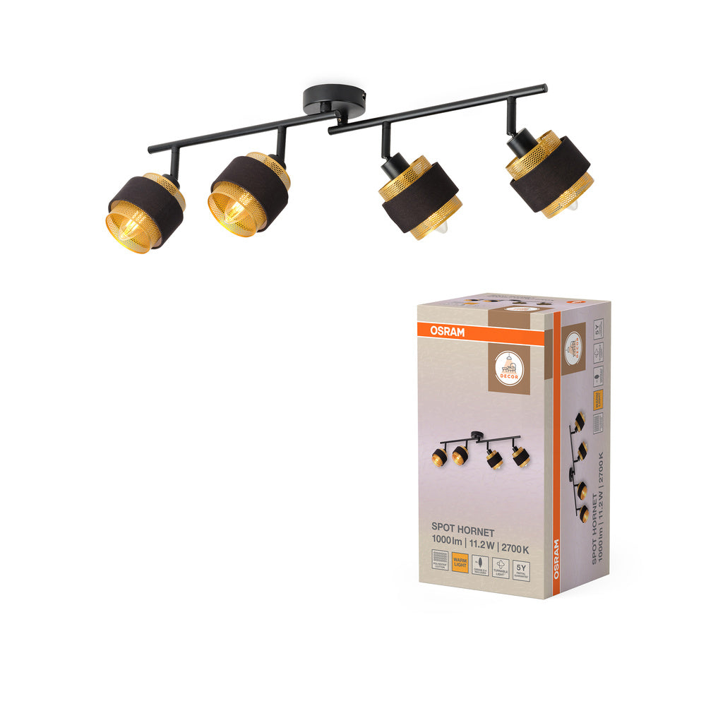 OSRAM DECOR Spot Hornet Deckenleuchte 4X2.8W, E14, 250lm, 2700K, Schwarz
