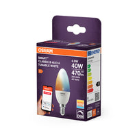 OSRAM Smart+ Lampe mit ZigBee Technologie, 5W, 40W-Ersatz, Sockel E14, Lichtfarbe Tunable White, 470lm