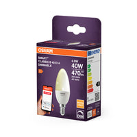 OSRAM SMART+ ZigBee Classic LED Lampe DIM 4.9W 220V FR E14, 470 lm, 2700 K, Warmweiß