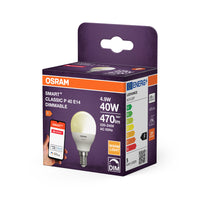 OSRAM Smarte LED-Lampe mit ZigBee Technologie, Sockel E14, Dimmbar, Warmweiß (2700 K), ersetzt Glühlampen mit 40 W, SMART+ Mini bulb Dimmable, 1er-Pack