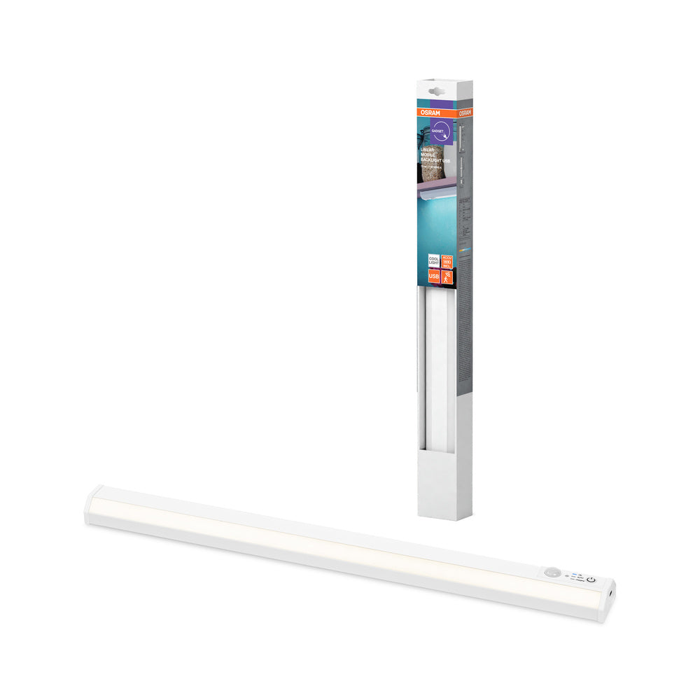 OSRAM LINEAR LED MOBILE BACKLIGHT USB 45cm Unterbauleuchte batteriebetrieben wiederaufladbar Sensor 1W / 4000K Kaltweiß